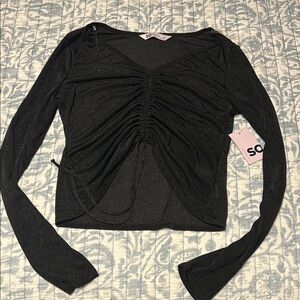 SO Women's Black Ruched Top